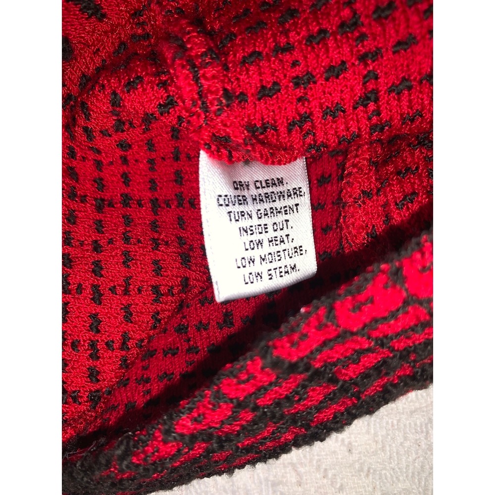 St. John Black Label Red Black Textured Knit Blazer Jacket Size 2 Made in USA - Picture 6 of 9